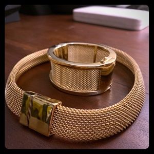 SOLD Ralph Lauren Gold Mesh Necklace & Cuff